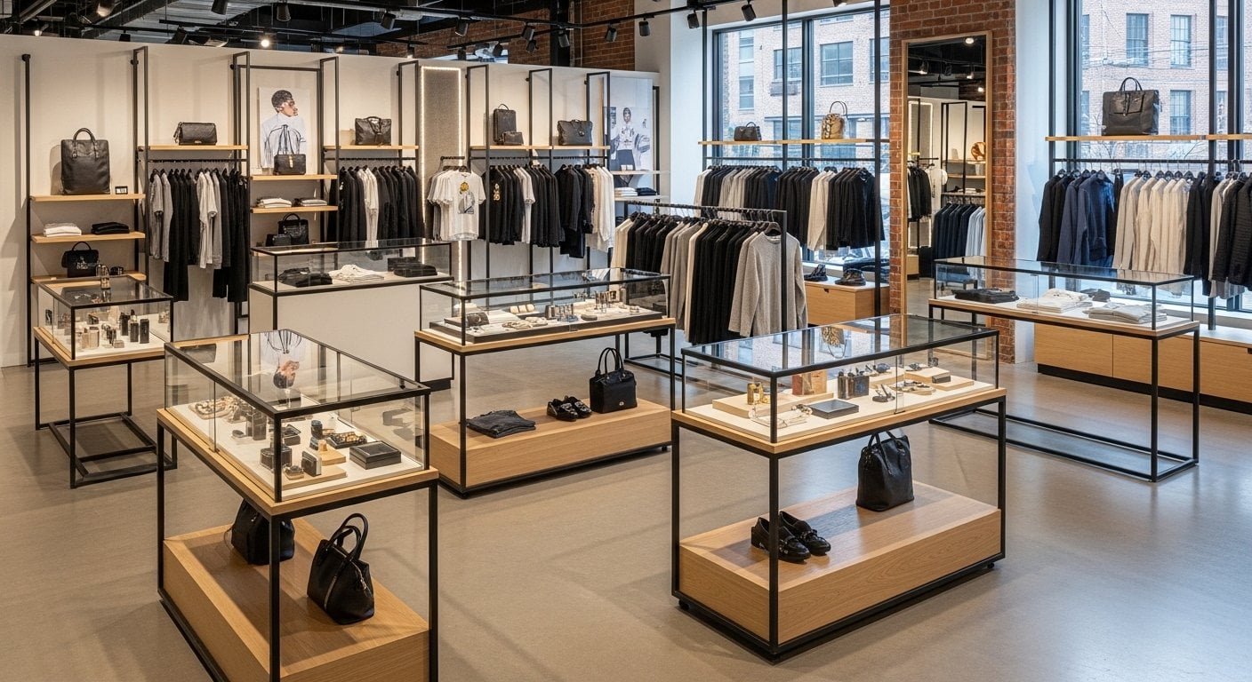 custom display fixtures in retail store