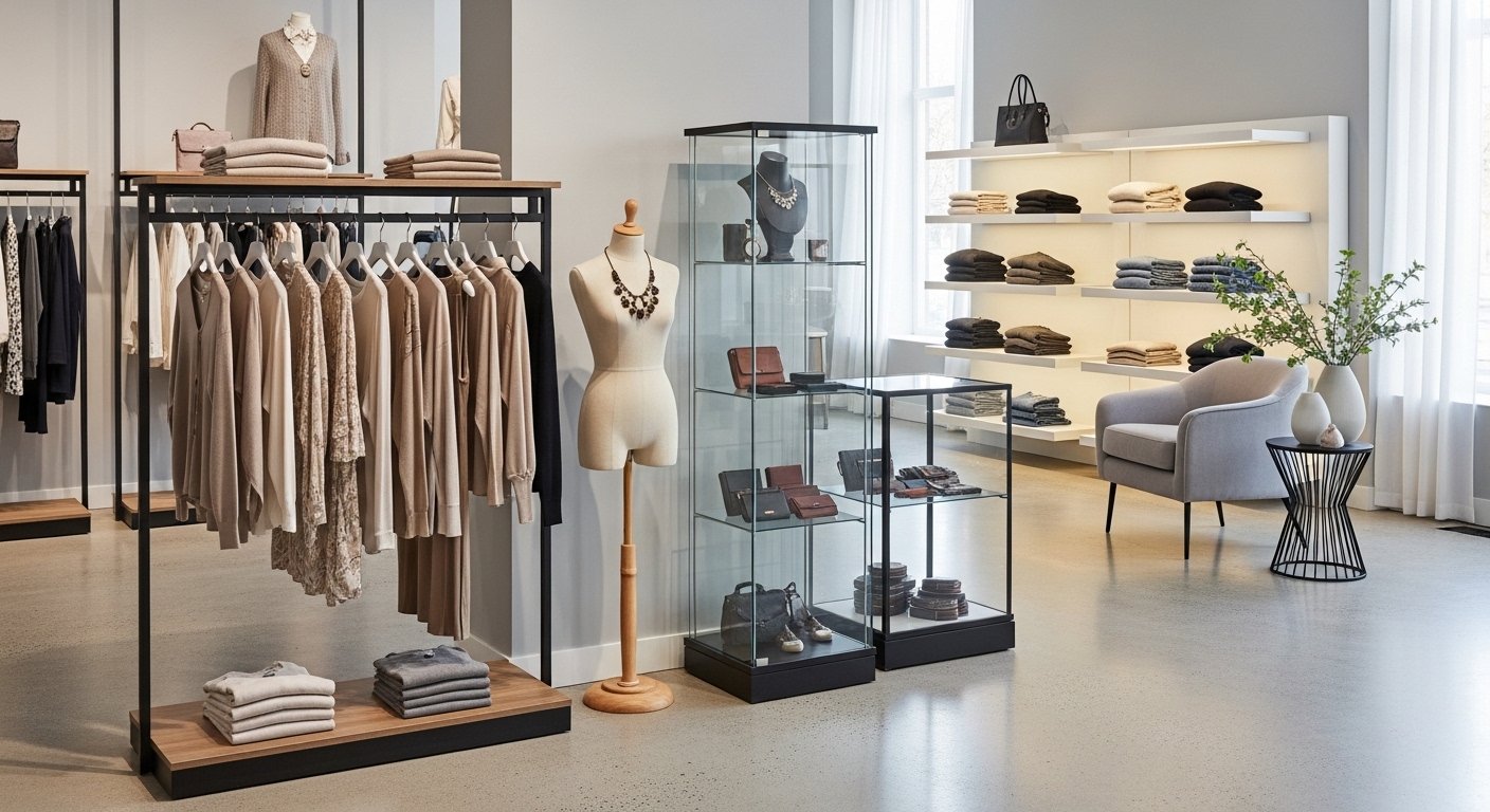 stainless steel display fixture with PVD coating