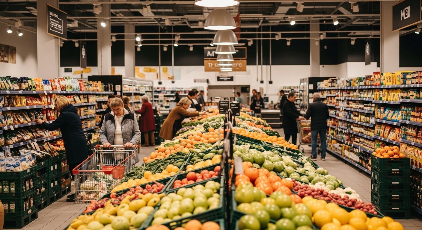 High density wall shelving in a retail store